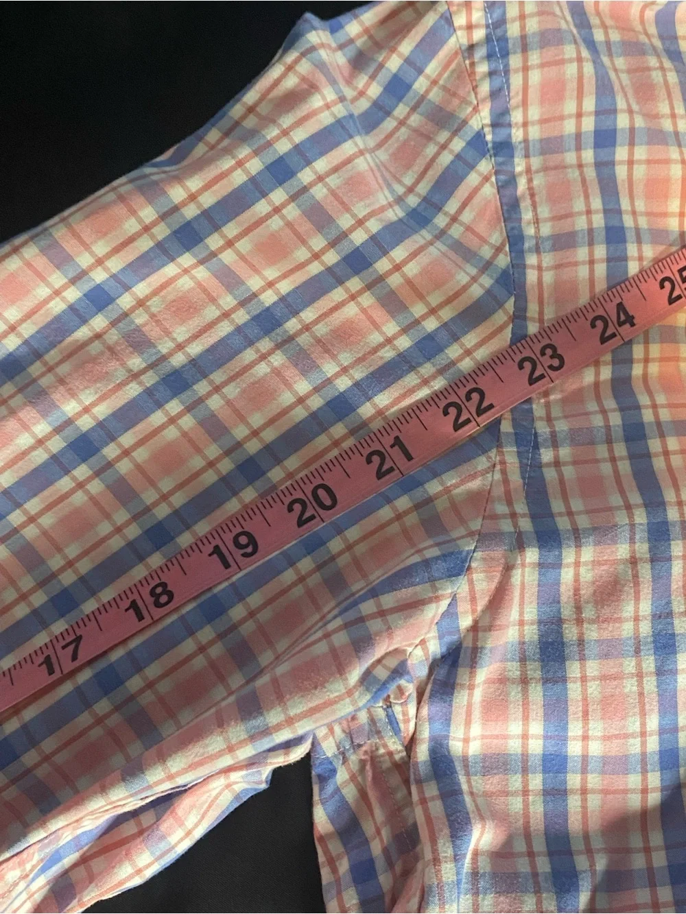 Mens J Crew Tailored Woven Cotton Button Up Size Large 100% Cotton Pink/Blue